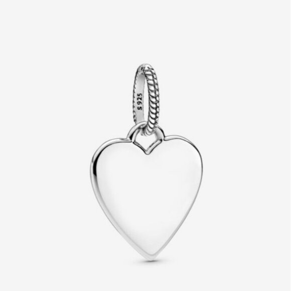 Pandora Engravable heart sterling silver pendant